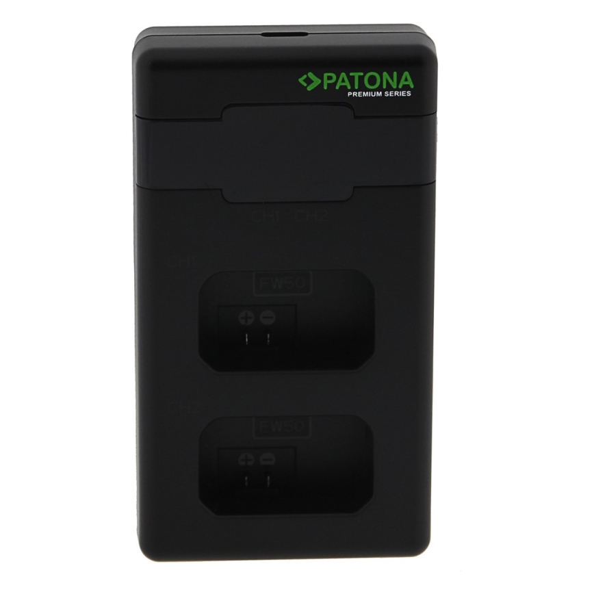 PATONA - Ātrs lādetājs Dual Sony NP-FW50 + vads USB-C 0,6m