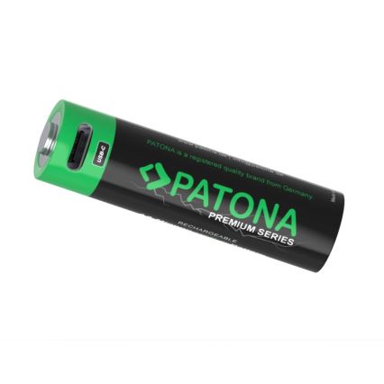 PATONA - KOMPLEKTS 4x Akumulators AA/LR6 Li-Pol 2000mAh 1,5Vs ar USB-C lādētāju