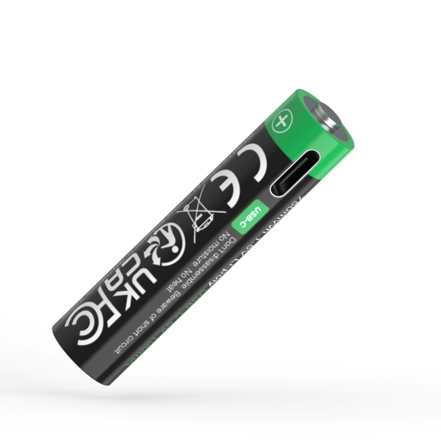 PATONA - KOMPLEKTS 4x Akumulators AAA/LR03 Li-Pol 500mAh 1,5V ar USB-C lādētāju