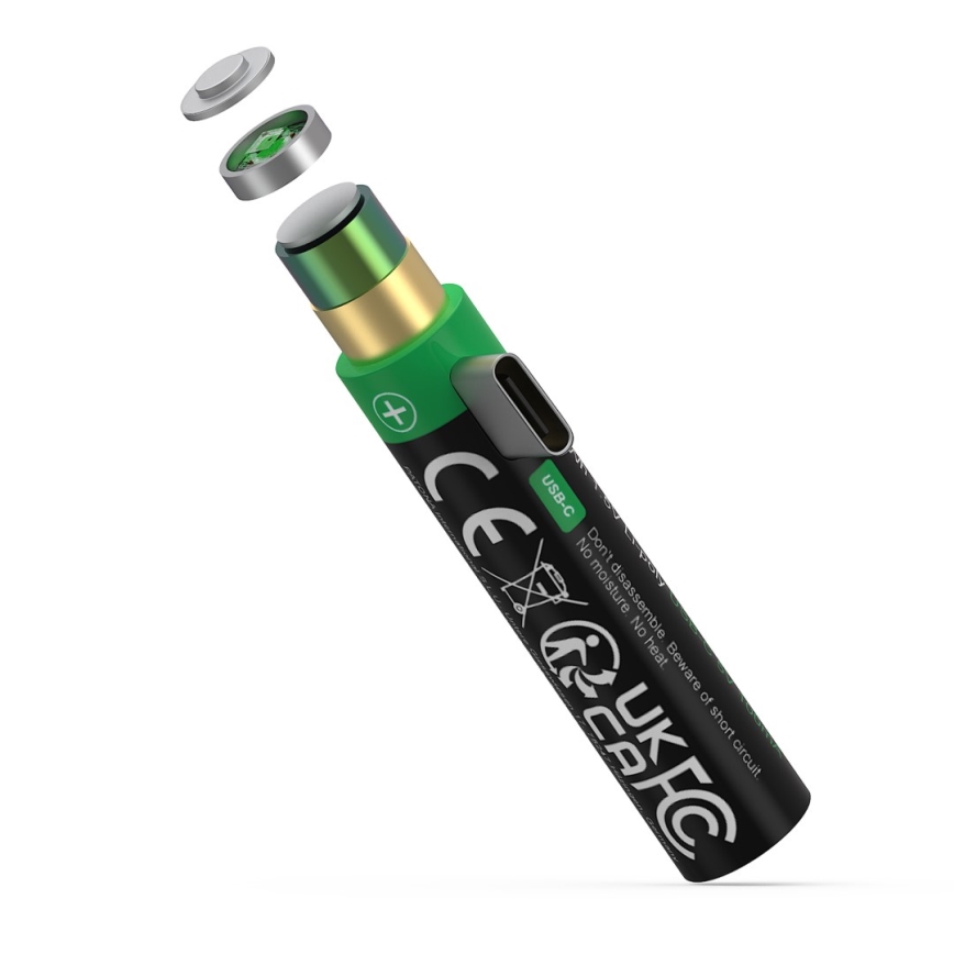 PATONA - KOMPLEKTS 4x Akumulators AAA/LR03 Li-Pol 500mAh 1,5V ar USB-C lādētāju