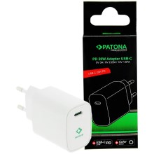 PATONA - Lādēšanas adapteris USB-C Power delivery 20W/230V balta
