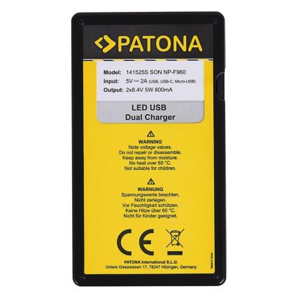 PATONA - Lādētājs Dual Sony NP-F970/F960/F950 USB