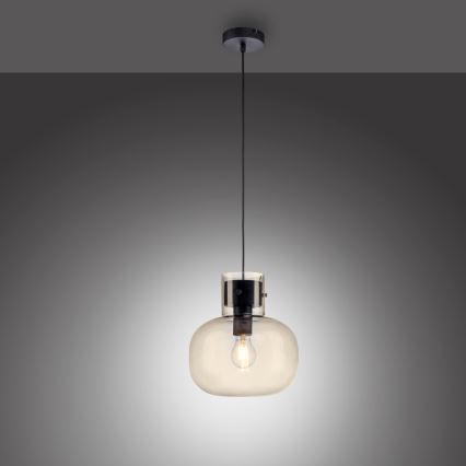 Paul Neuhaus 2003-27 - Lustra ar auklu SHITAKE 1xE27/10W/230V d. 25 cm tonēta