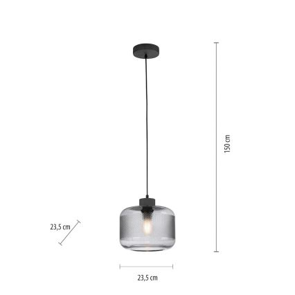 Paul Neuhaus 2005-25 - Lustra ar auklu BOLETUS 1xE27/10W/230V d. 23,5 cm pelēka