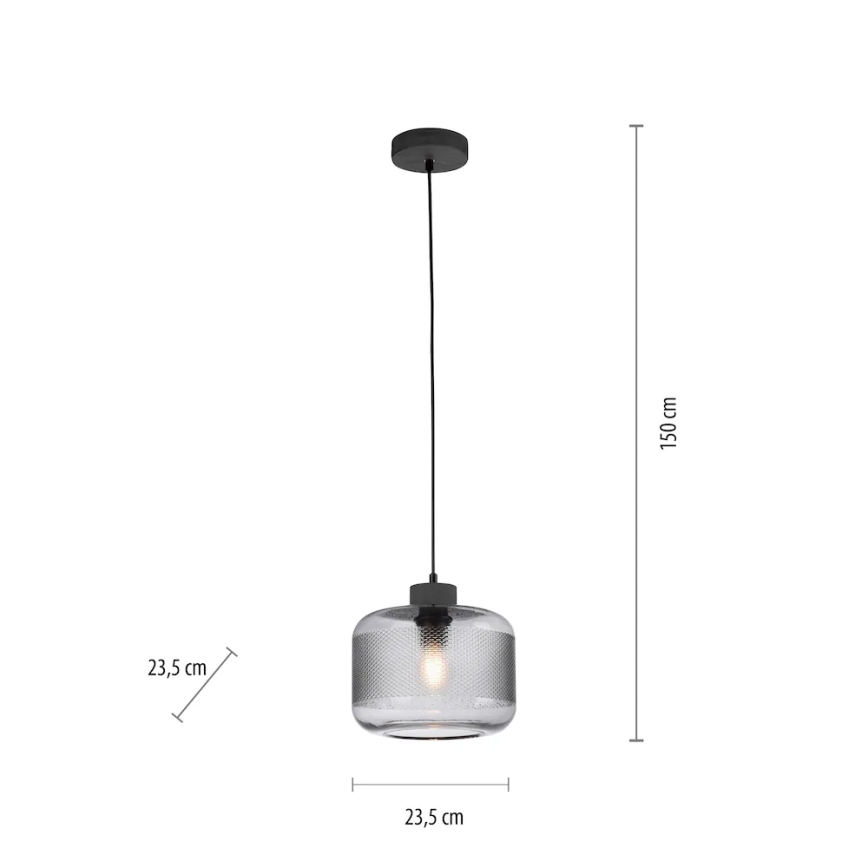Paul Neuhaus 2005-25 - Lustra ar auklu BOLETUS 1xE27/10W/230V d. 23,5 cm pelēka