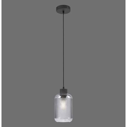 Paul Neuhaus 2006-25 - Lustra ar auklu BOLETUS 1xE27/10W/230V d. 14 cm pelēka