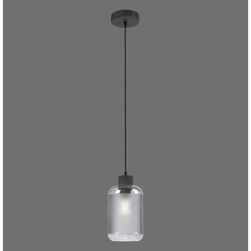 Paul Neuhaus 2006-25 - Lustra ar auklu BOLETUS 1xE27/10W/230V d. 14 cm pelēka