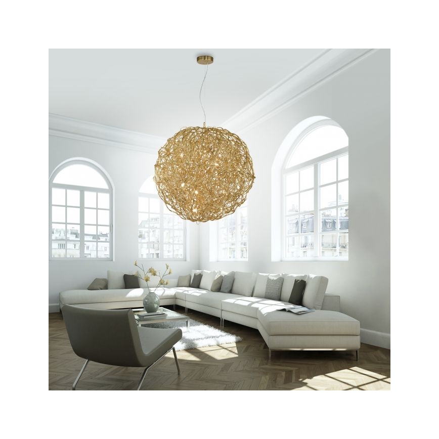 Paul Neuhaus 2019-12 - Lustra uz troses SAREA 15xG9/40W/230V zelta