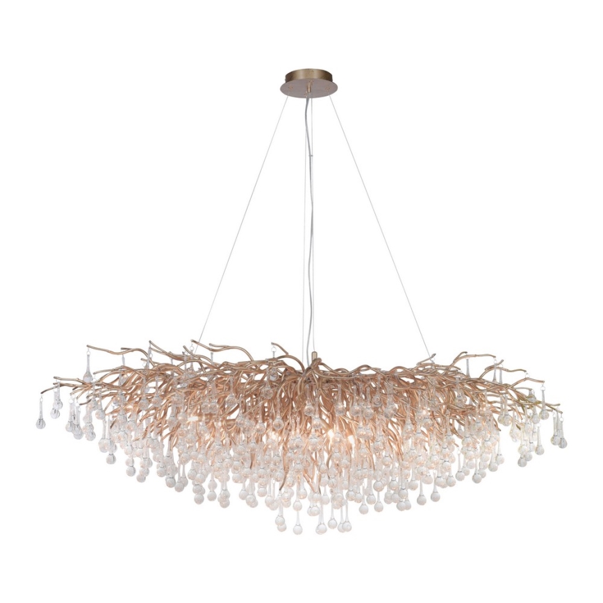 Paul Neuhaus 2031-11 - Lustra ar auklu ICICLE 15xG9/40W/230V 75x150 cm misiņš