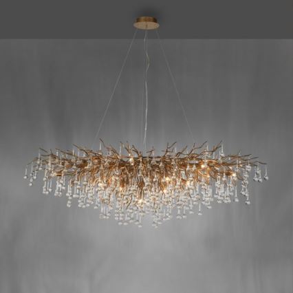 Paul Neuhaus 2031-11 - Lustra ar auklu ICICLE 15xG9/40W/230V 75x150 cm misiņš
