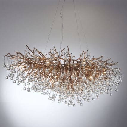 Paul Neuhaus 2031-11 - Lustra ar auklu ICICLE 15xG9/40W/230V 75x150 cm misiņš