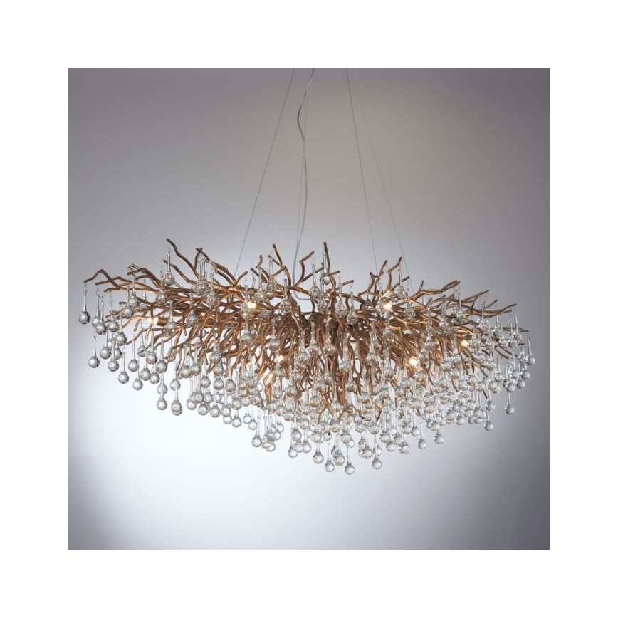 Paul Neuhaus 2031-11 - Lustra ar auklu ICICLE 15xG9/40W/230V 75x150 cm misiņš