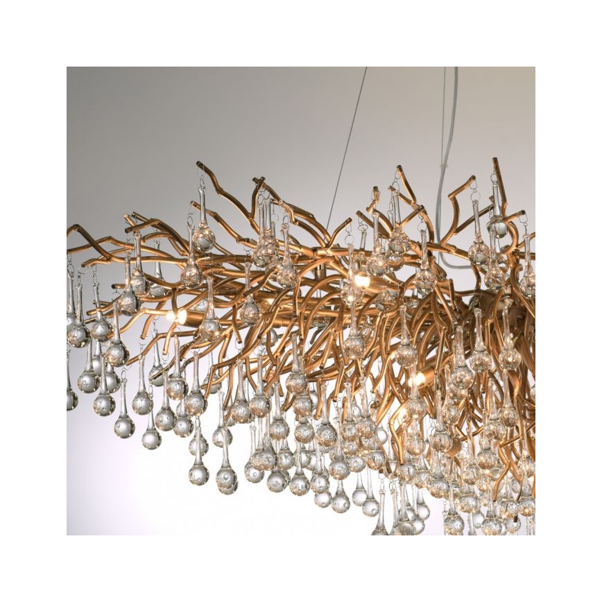 Paul Neuhaus 2031-11 - Lustra ar auklu ICICLE 15xG9/40W/230V 75x150 cm misiņš