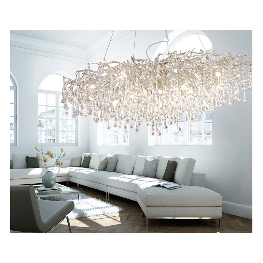 Paul Neuhaus 2031-55 - Lustra ar auklu ICICLE 15xG9/40W/230V 75x150 cm spīdīgi hromēts
