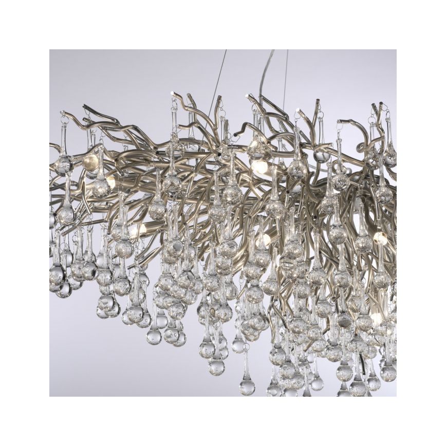 Paul Neuhaus 2031-55 - Lustra ar auklu ICICLE 15xG9/40W/230V 75x150 cm spīdīgi hromēts