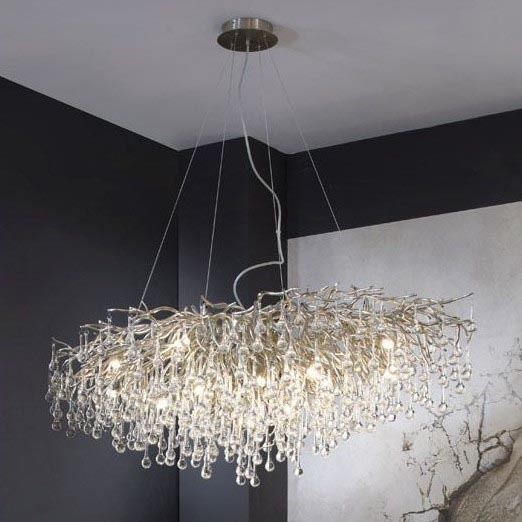 Paul Neuhaus 2031-55 - Lustra ar auklu ICICLE 15xG9/40W/230V 75x150 cm spīdīgi hromēts