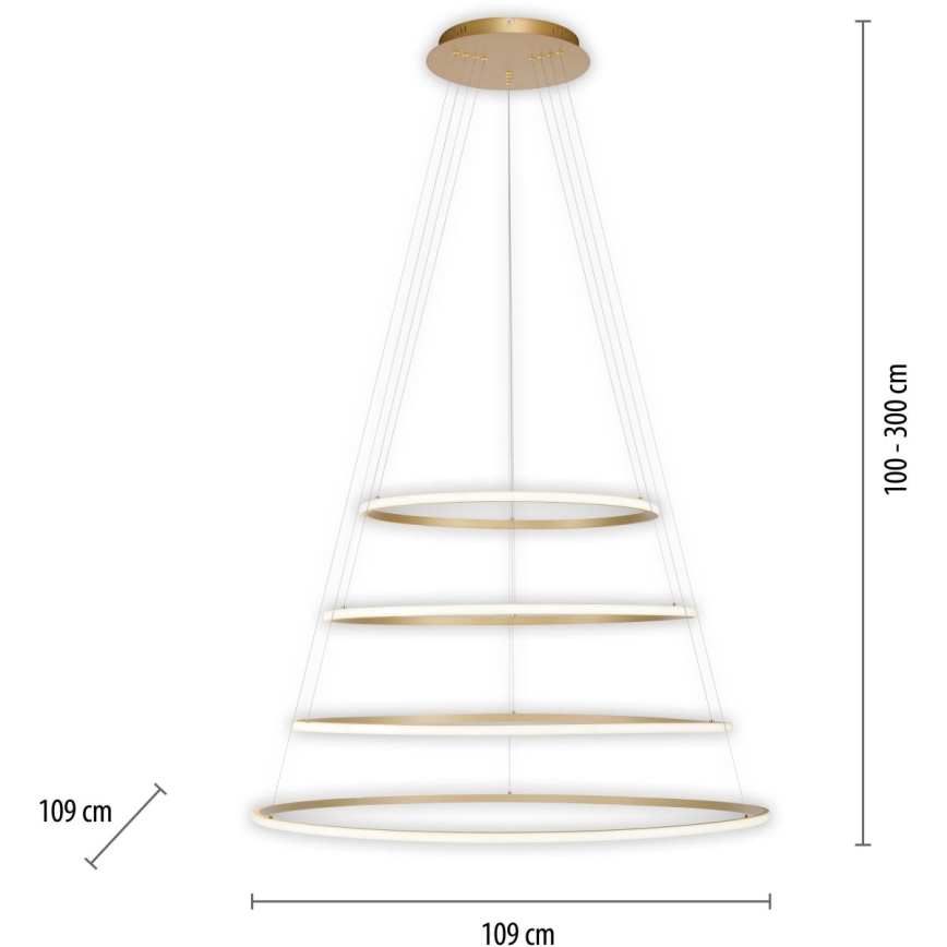 Paul Neuhaus 2124-60 - LED Aptumšojama lustra ar auklu TESSARA LED/97W/230V 2700-5000K + tālvadības pults
