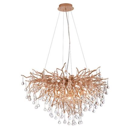 Paul Neuhaus 2192-11 - Lustra ar auklu ICICLE 10xG9/40W/230V 50x100 cm misiņš
