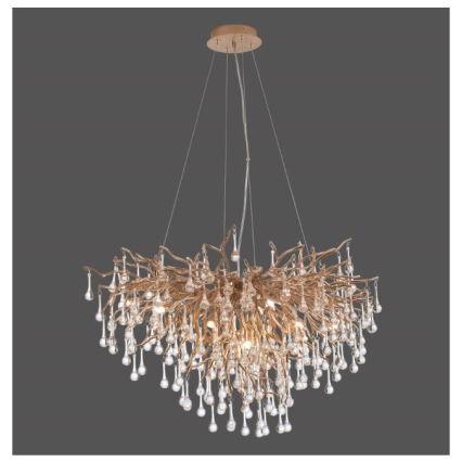Paul Neuhaus 2192-11 - Lustra ar auklu ICICLE 10xG9/40W/230V 50x100 cm misiņš