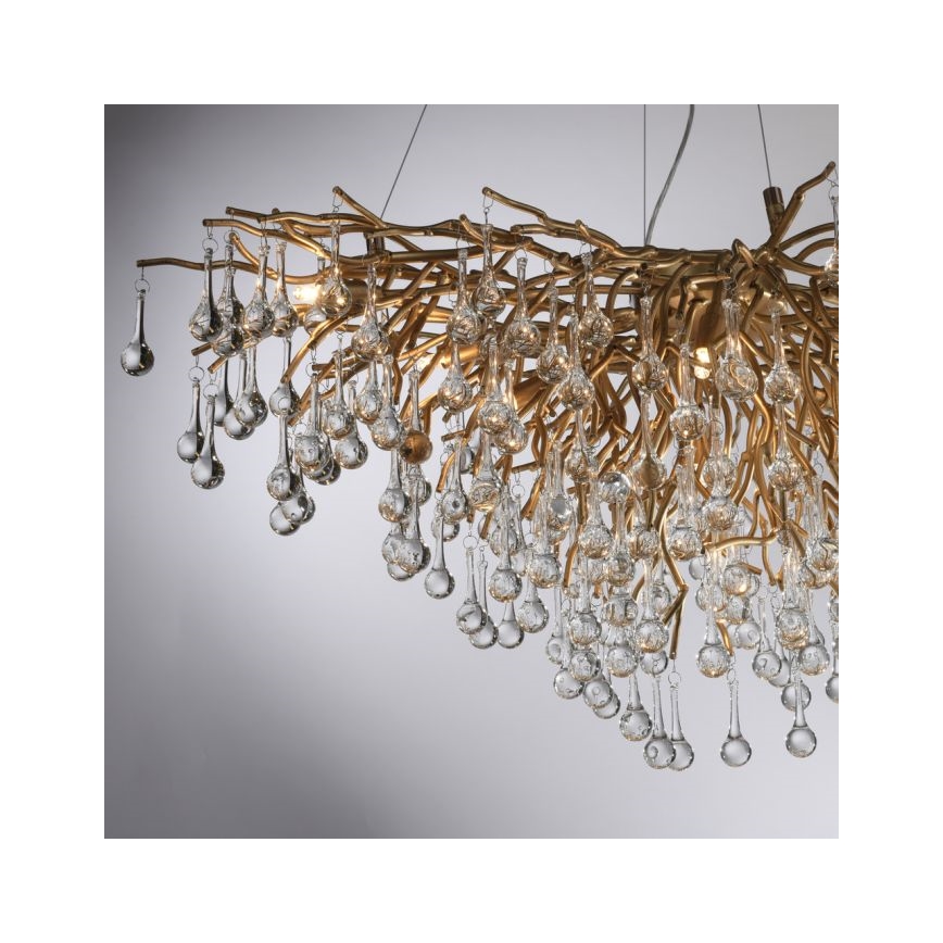 Paul Neuhaus 2192-11 - Lustra ar auklu ICICLE 10xG9/40W/230V 50x100 cm misiņš