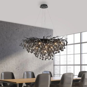 Paul Neuhaus 2192-18 - Pakarināmais gaismeklis ICICLE 10xG9/40W/230V 50x100 cm melns