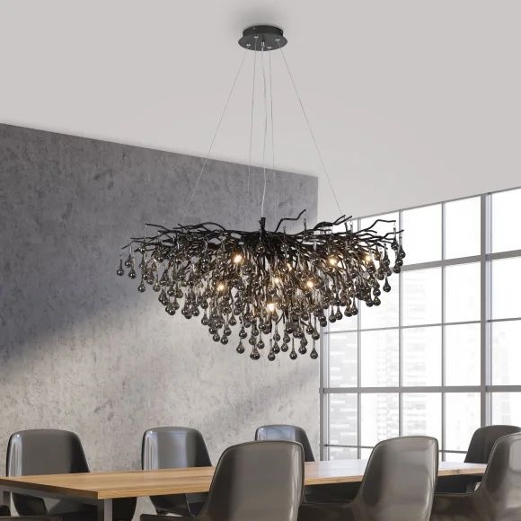 Paul Neuhaus 2192-18 - Pakarināmais gaismeklis ICICLE 10xG9/40W/230V 50x100 cm melns