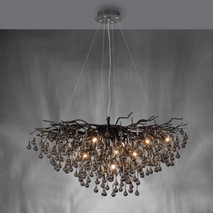 Paul Neuhaus 2192-18 - Pakarināmais gaismeklis ICICLE 10xG9/40W/230V 50x100 cm melns