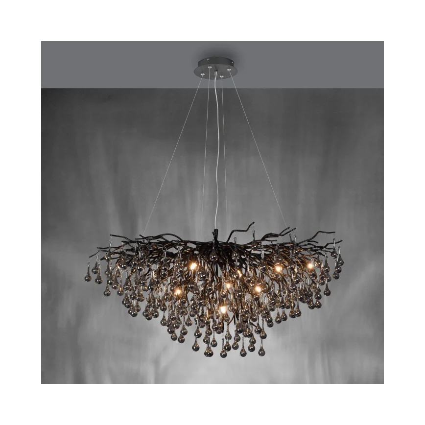 Paul Neuhaus 2192-18 - Pakarināmais gaismeklis ICICLE 10xG9/40W/230V 50x100 cm melns