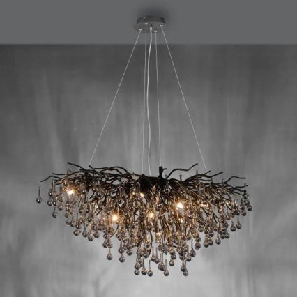 Paul Neuhaus 2192-18 - Pakarināmais gaismeklis ICICLE 10xG9/40W/230V 50x100 cm melns