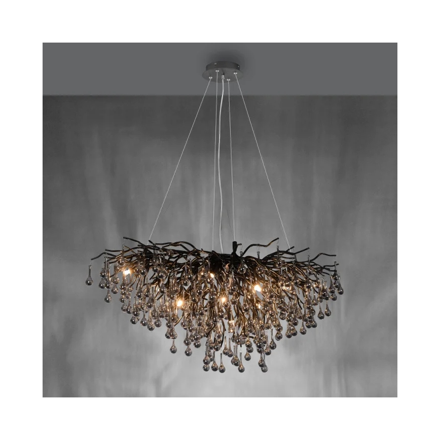 Paul Neuhaus 2192-18 - Pakarināmais gaismeklis ICICLE 10xG9/40W/230V 50x100 cm melns