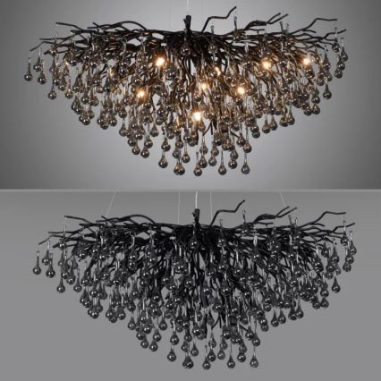 Paul Neuhaus 2192-18 - Pakarināmais gaismeklis ICICLE 10xG9/40W/230V 50x100 cm melns