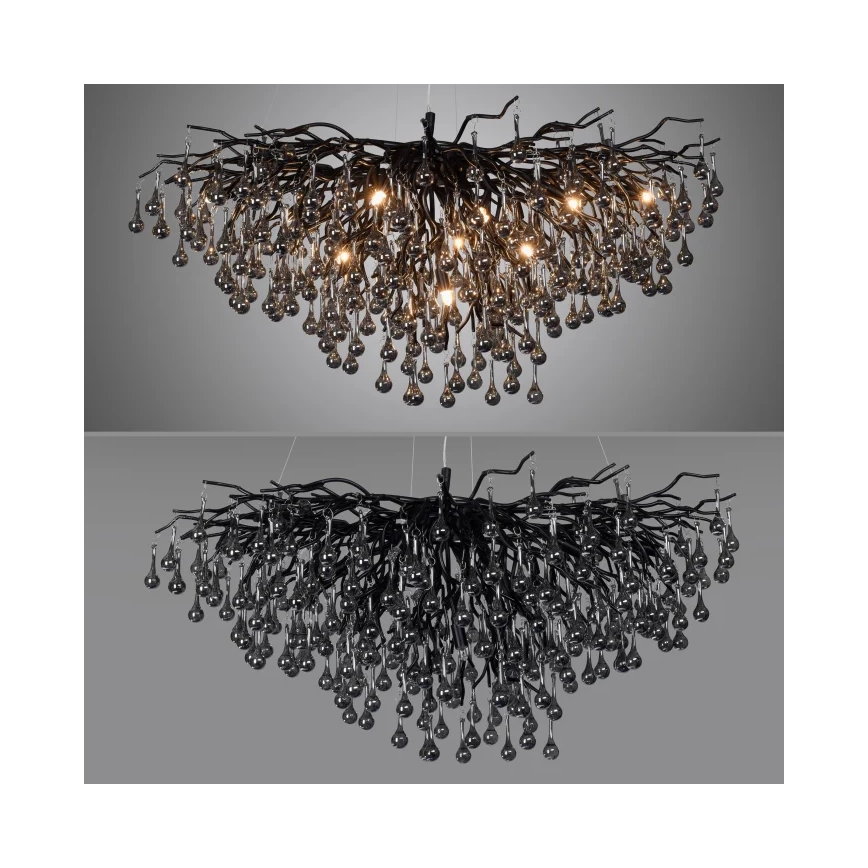 Paul Neuhaus 2192-18 - Pakarināmais gaismeklis ICICLE 10xG9/40W/230V 50x100 cm melns
