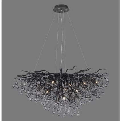 Paul Neuhaus 2192-18 - Pakarināmais gaismeklis ICICLE 10xG9/40W/230V 50x100 cm melns