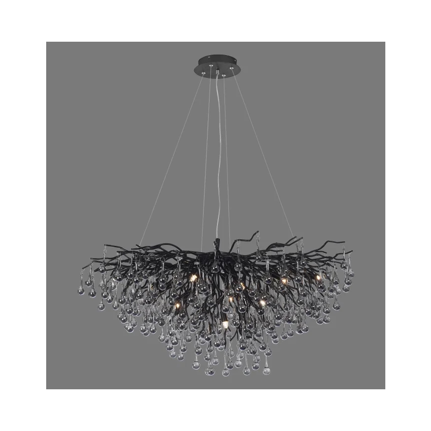 Paul Neuhaus 2192-18 - Pakarināmais gaismeklis ICICLE 10xG9/40W/230V 50x100 cm melns