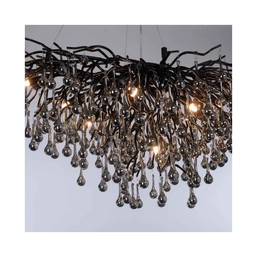 Paul Neuhaus 2192-18 - Pakarināmais gaismeklis ICICLE 10xG9/40W/230V 50x100 cm melns