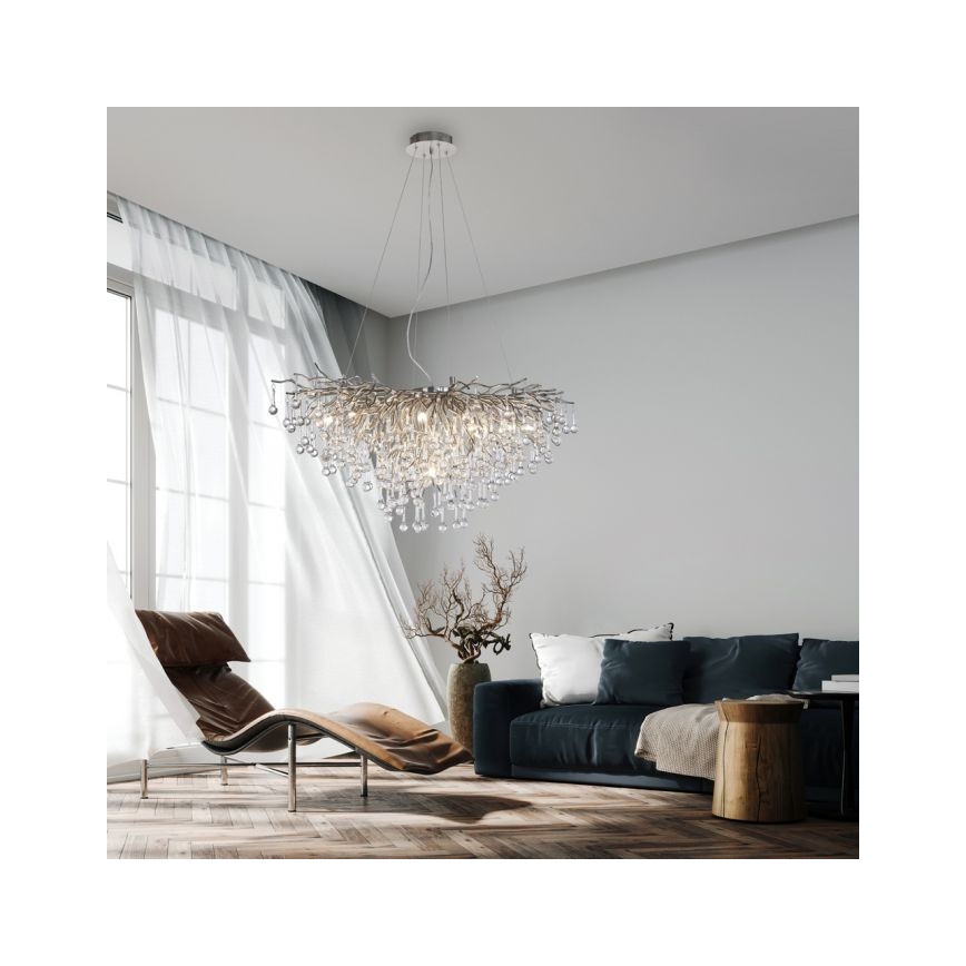 Paul Neuhaus 2192-55 - Lustra ar auklu ICICLE 10xG9/40W/230V spīdīgi hromēts