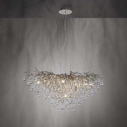 Paul Neuhaus 2192-55 - Lustra ar auklu ICICLE 10xG9/40W/230V spīdīgi hromēts