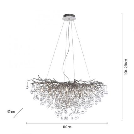 Paul Neuhaus 2192-55 - Lustra ar auklu ICICLE 10xG9/40W/230V spīdīgi hromēts