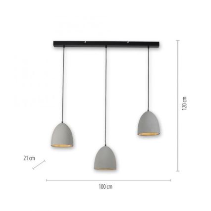 Paul Neuhaus 2233-22 - Lustra ar auklu ETON 3xE27/40W/230V