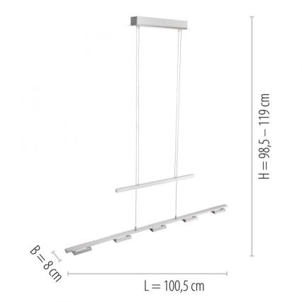 Paul Neuhaus 2446-55 - LED Pielāgojama lustra uz auklas INIGO 5xLED/4W/230V