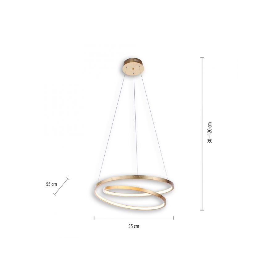 Paul Neuhaus 2472-12 - LED Aptumšojama lustra uz auklas ROMAN LED/30W/230V zelta