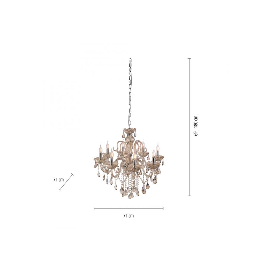 Paul Neuhaus 3081-97 - Lustra uz ķēdes GRACIA 8xE14/40W/230V zelta
