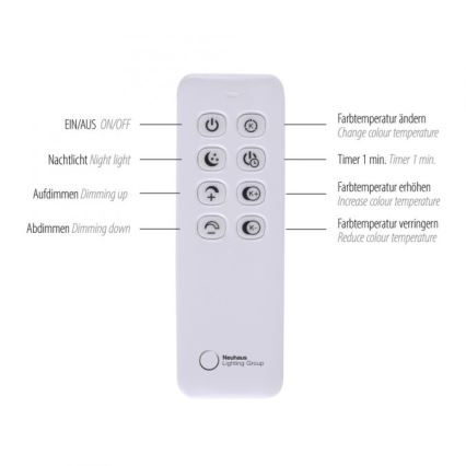 Paul Neuhaus 319-18 - LED Aptumšojama grīdas stāvlampa HULA LED/21,5W/230V 2700-5000K + tālvadības pults