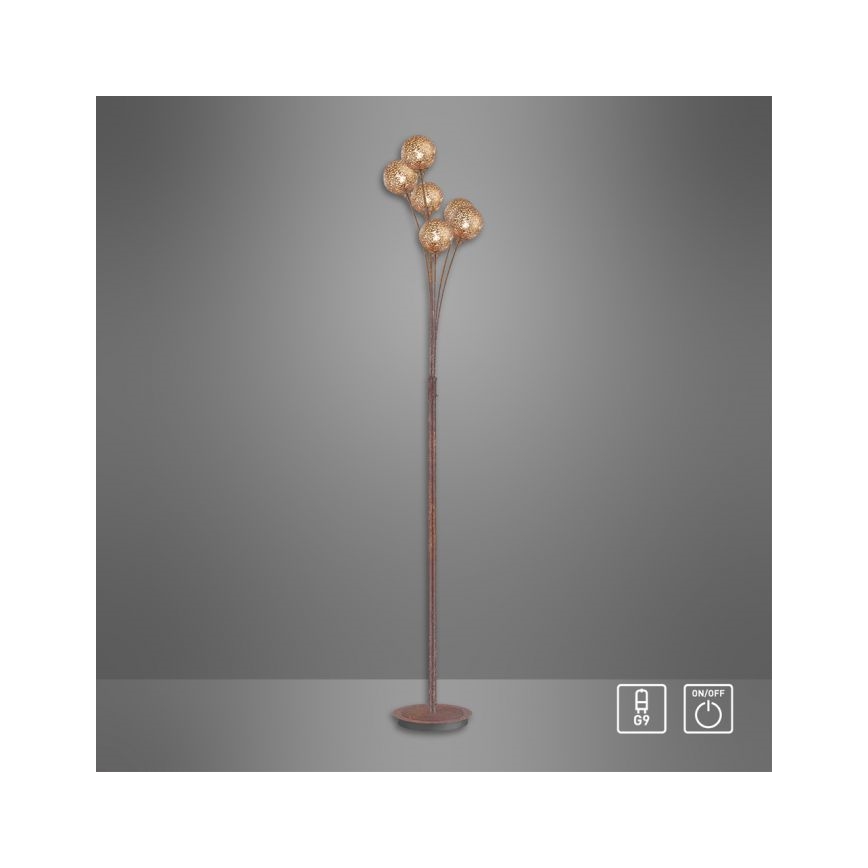 Paul Neuhaus 398-48 - Grīdas lampa GRETA 6xG9/40W/230V