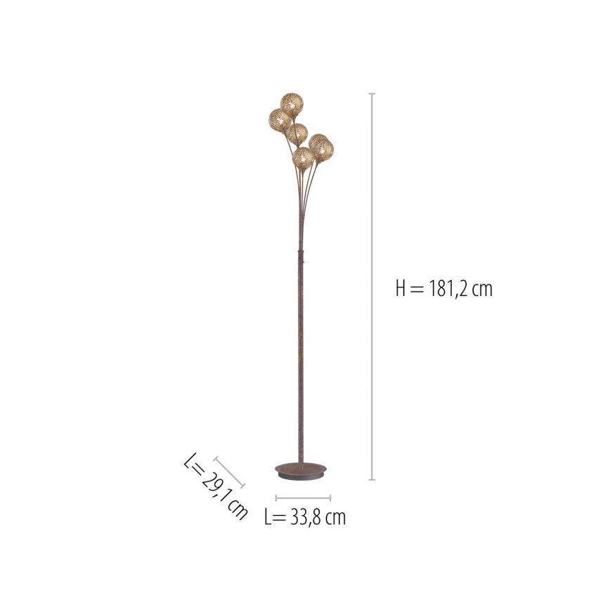 Paul Neuhaus 398-48 - Grīdas lampa GRETA 6xG9/40W/230V