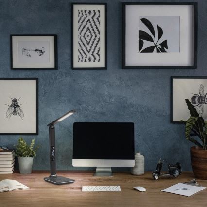 Paul Neuhaus 4595-18 - LED Aptumšojama skārienvadāma galda lampa ar bezvadu uzlādi ADRIANO LED/5W/230V melna