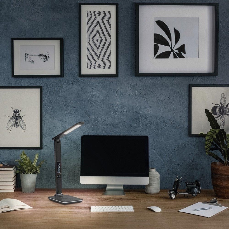 Paul Neuhaus 4595-18 - LED Aptumšojama skārienvadāma galda lampa ar bezvadu uzlādi ADRIANO LED/5W/230V melna