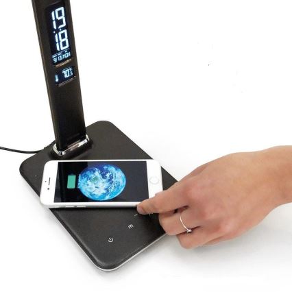 Paul Neuhaus 4595-18 - LED Aptumšojama skārienvadāma galda lampa ar bezvadu uzlādi ADRIANO LED/5W/230V melna