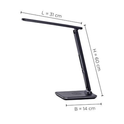 Paul Neuhaus 4595-18 - LED Aptumšojama skārienvadāma galda lampa ar bezvadu uzlādi ADRIANO LED/5W/230V melna