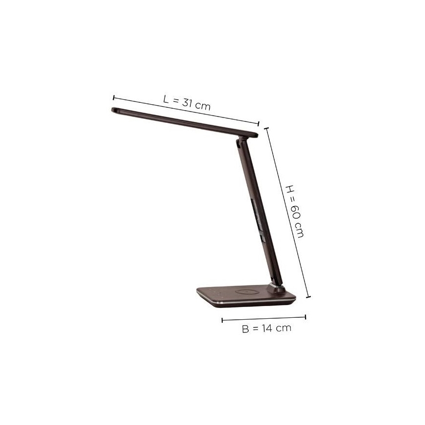 Paul Neuhaus 4595-23 - LED Aptumšojama skārienvadāma galda lampa ar bezvadu uzlādi ADRIANO LED/5W/230V brūna